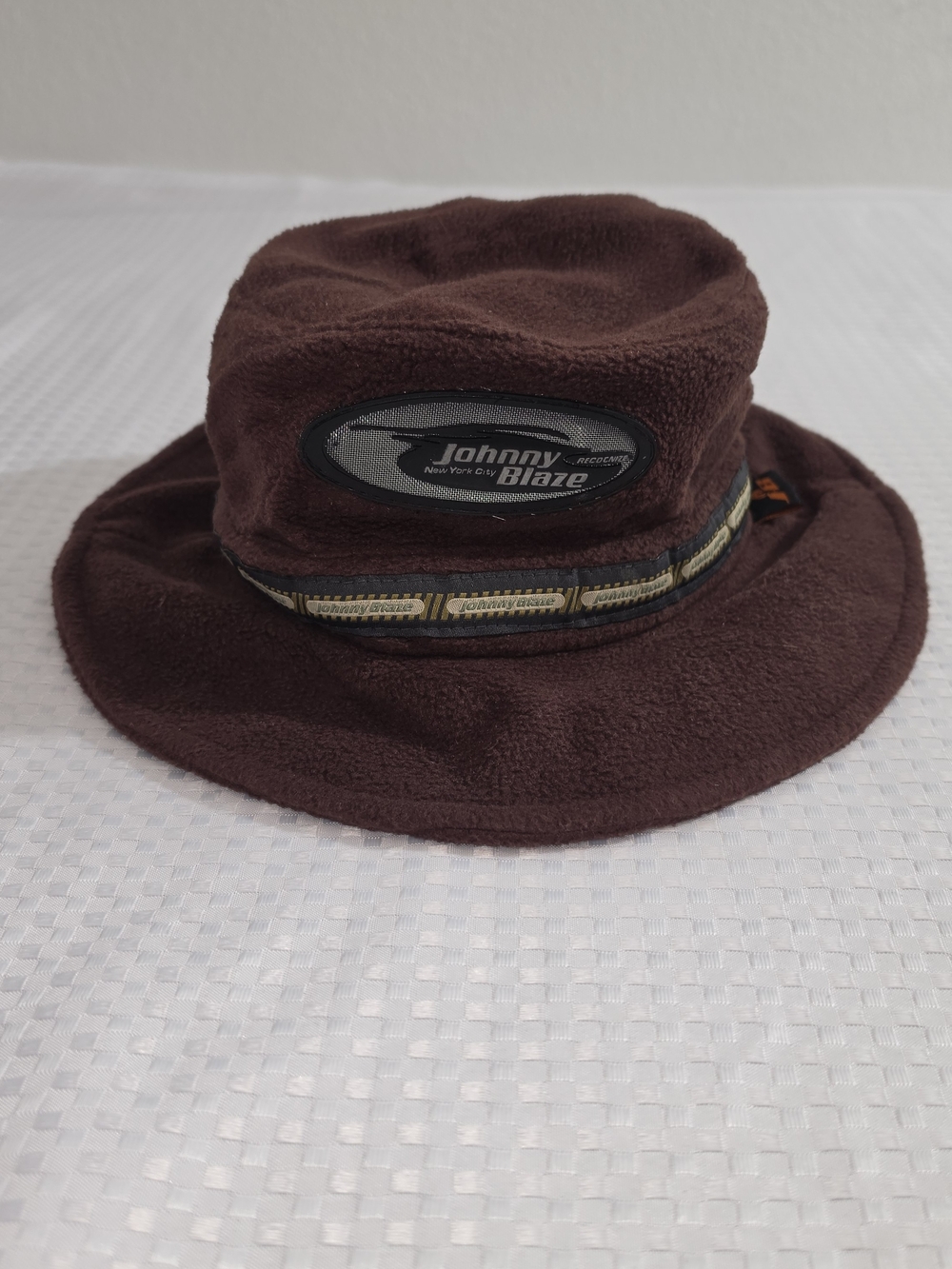 Vintage Johnny Blaze Fleece Bucket Hat Brown Y2K Hip Hop Wu-Tang Method Man 90s